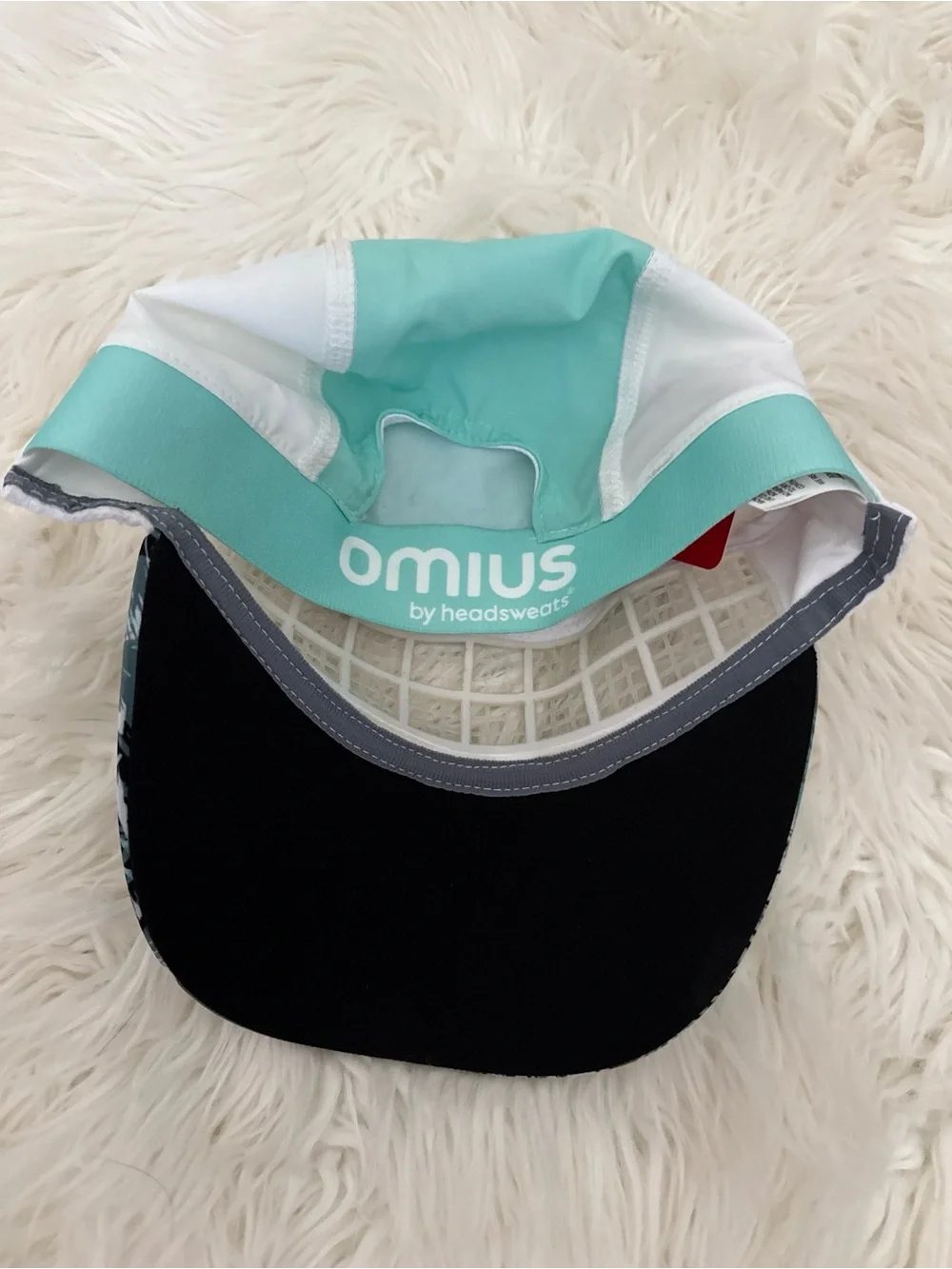 Light Teal & White Palm-Print Breathable Women's Cap